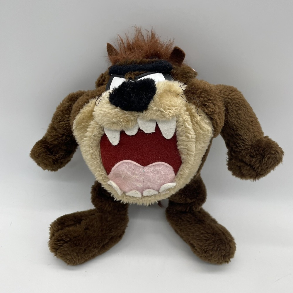 Vintage 1996 Looney‎ Tunes Tasmanian devil Ace stuffed plush 10" inches